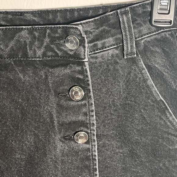 Zara Black Button Front Women's Jean Skort Small - Picture 3 of 8